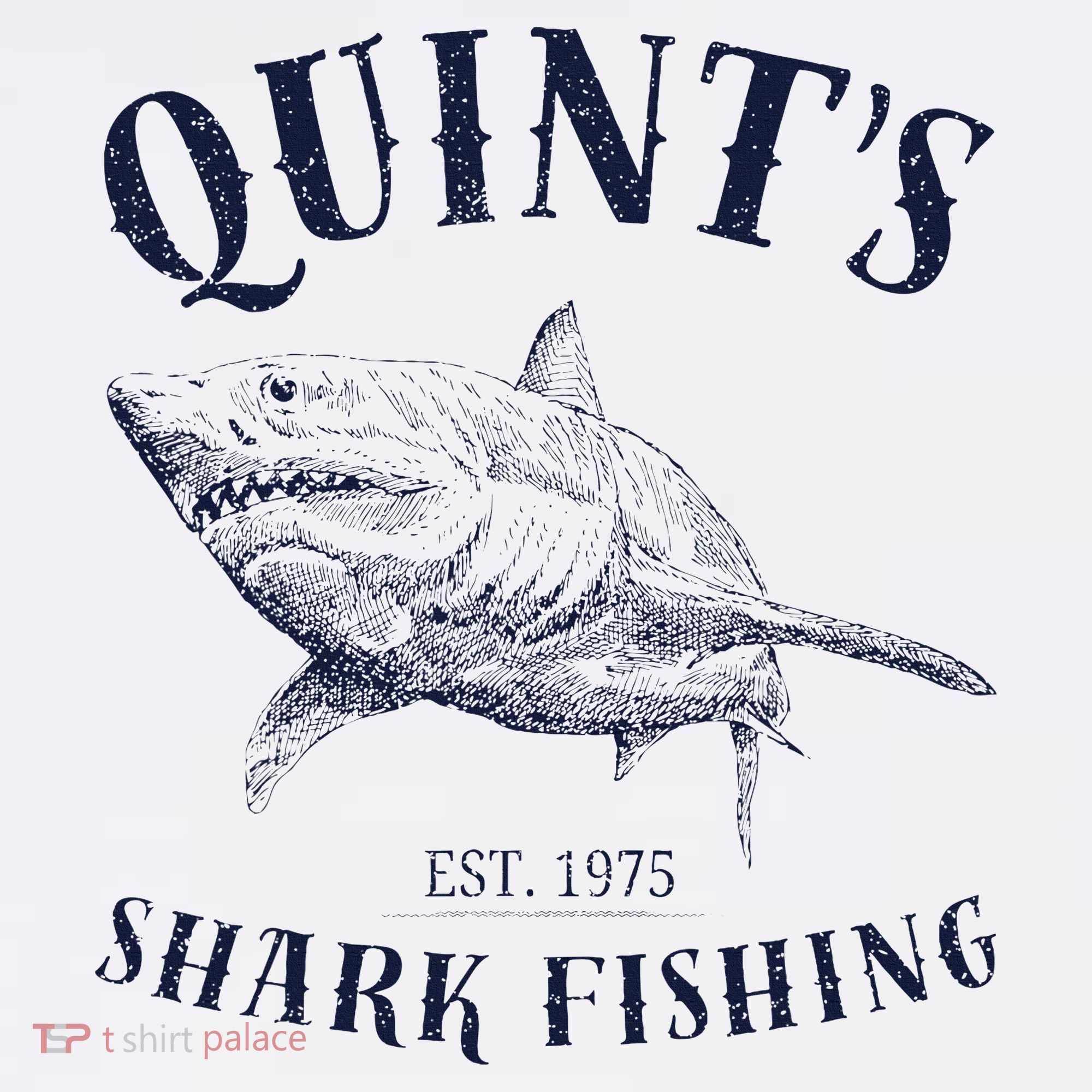 Vintage QuintS Shark 1975 Funny FishingS Retro T-Shirt