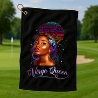 Virgo Queen Zodiac Gift August September Diva Birthday Meaningful Gift Golf Towel thumb 1