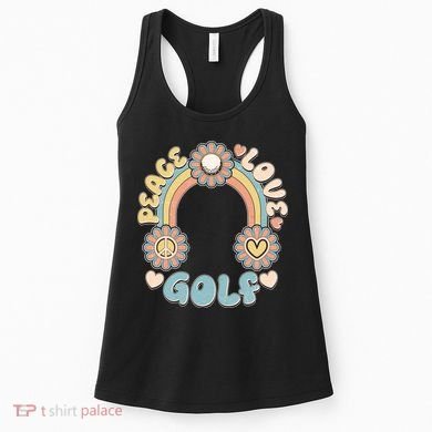 Vintage Retro 60s Peace Love Golf Women's Tank Top