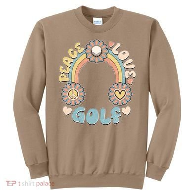 Vintage Retro 60s Peace Love Golf Sweatshirt