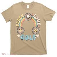 Vintage Retro 60s Peace Love Golf T-Shirt thumb 0