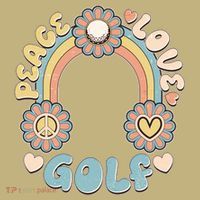 Vintage Retro 60s Peace Love Golf T-Shirt thumb 7