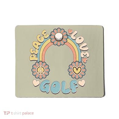 Vintage Retro 60s Peace Love Golf Mousepad