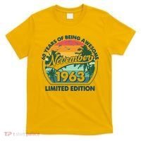 Vintage Retro 60 Years Of Being Awesome November 1963 Birthday T-Shirt thumb 0