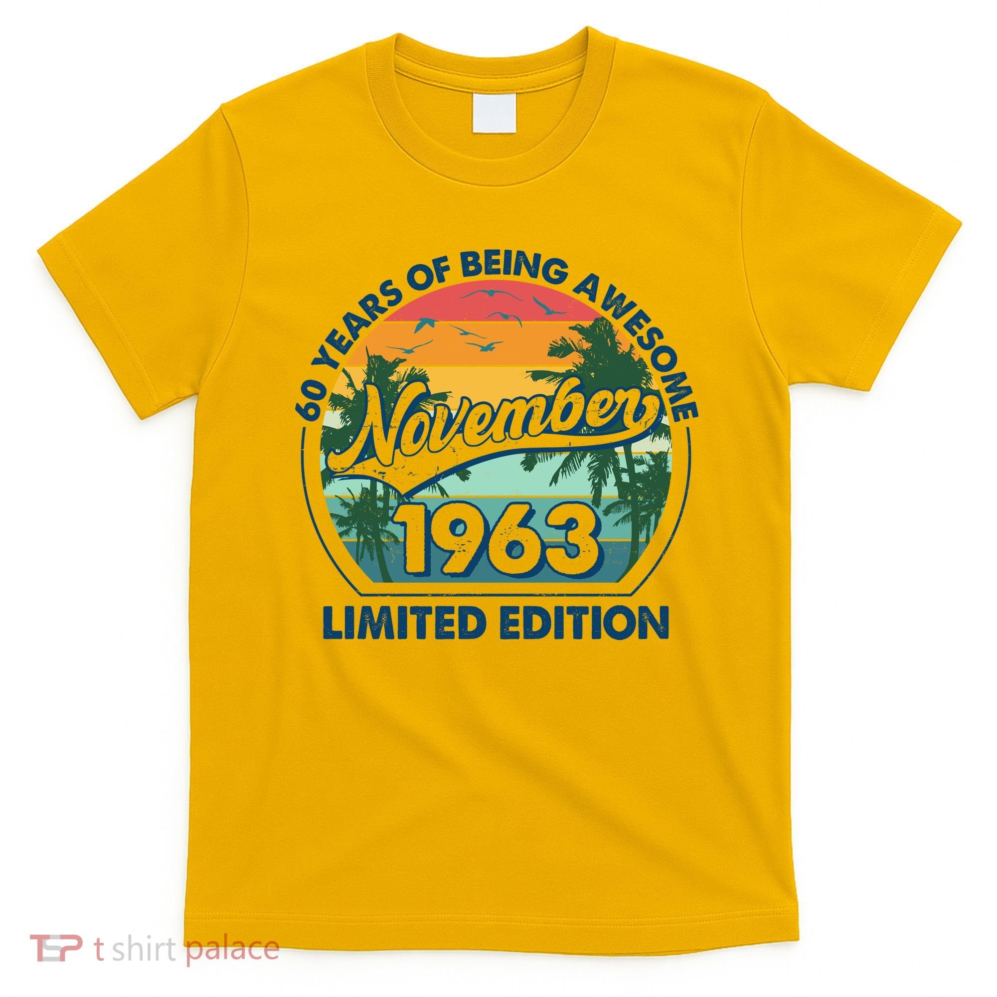 Vintage Retro 60 Years Of Being Awesome November 1963 Birthday T-Shirt