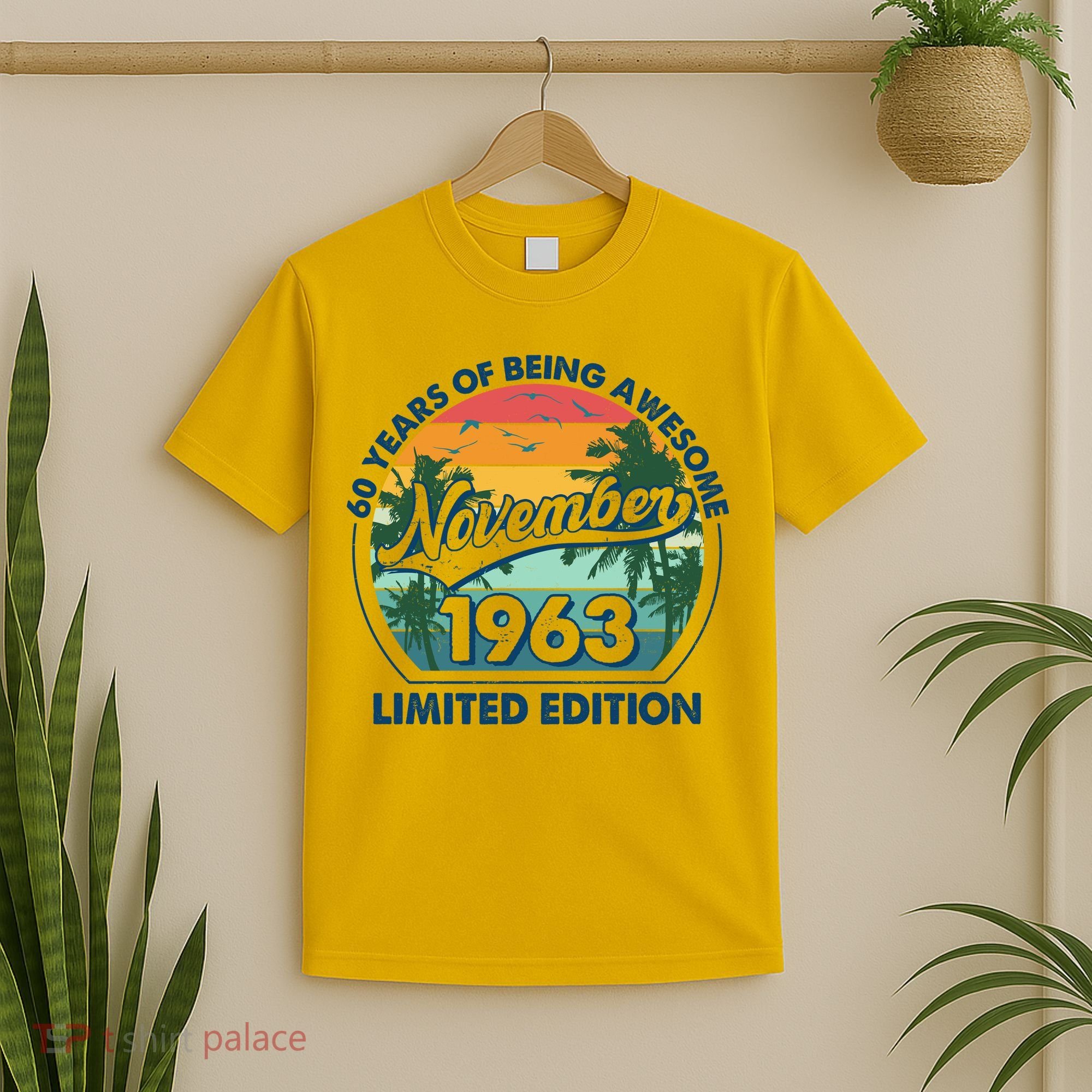 Vintage Retro 60 Years Of Being Awesome November 1963 Birthday T-Shirt