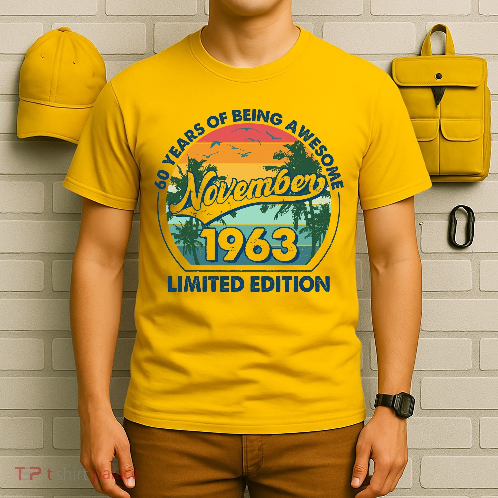 Vintage Retro 60 Years Of Being Awesome November 1963 Birthday T-Shirt