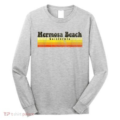 Vintage Retro 70s 80s Hermosa Beach, CA Long Sleeve Shirt