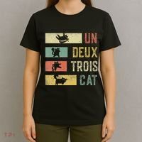 Vintage Retro 70s 80s 90s Un Deux Trois Cat Funny Cat Lover T-Shirt thumb 4