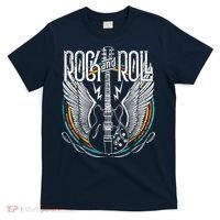 Vintage Retro 80s Rock Roll Music Guitar Wings T-Shirt thumb 0