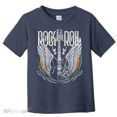 Vintage Retro 80s Rock Roll Music Guitar Wings Toddler T-Shirt