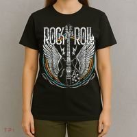 Vintage Retro 80s Rock & Roll Music Guitar Wings T-Shirt thumb 4
