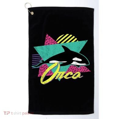 Vintage Retro 80s Or 90s Orca Killer Whale Gift Golf Towel