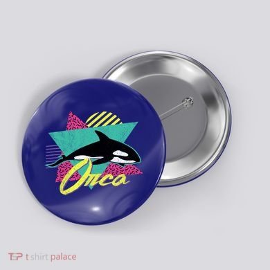 Vintage Retro 80s Or 90s Orca Killer Whale Gift Button
