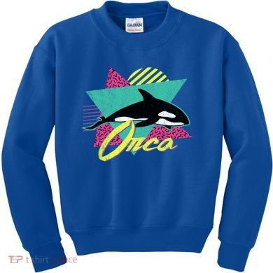 Vintage Retro 80s Or 90s Orca Killer Whale Gift Kids Sweatshirt