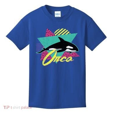 Vintage Retro 80s Or 90s Orca Killer Whale Gift Kids T-Shirt