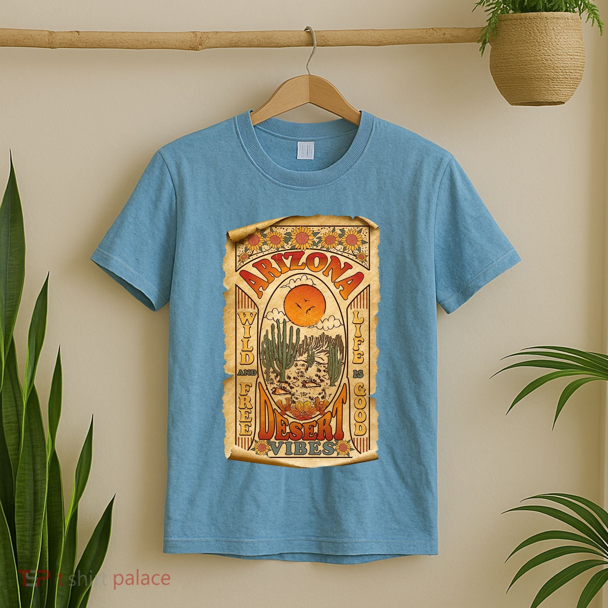 Vintage Retro Arizona Desert Vibes Travel Poster T-Shirt
