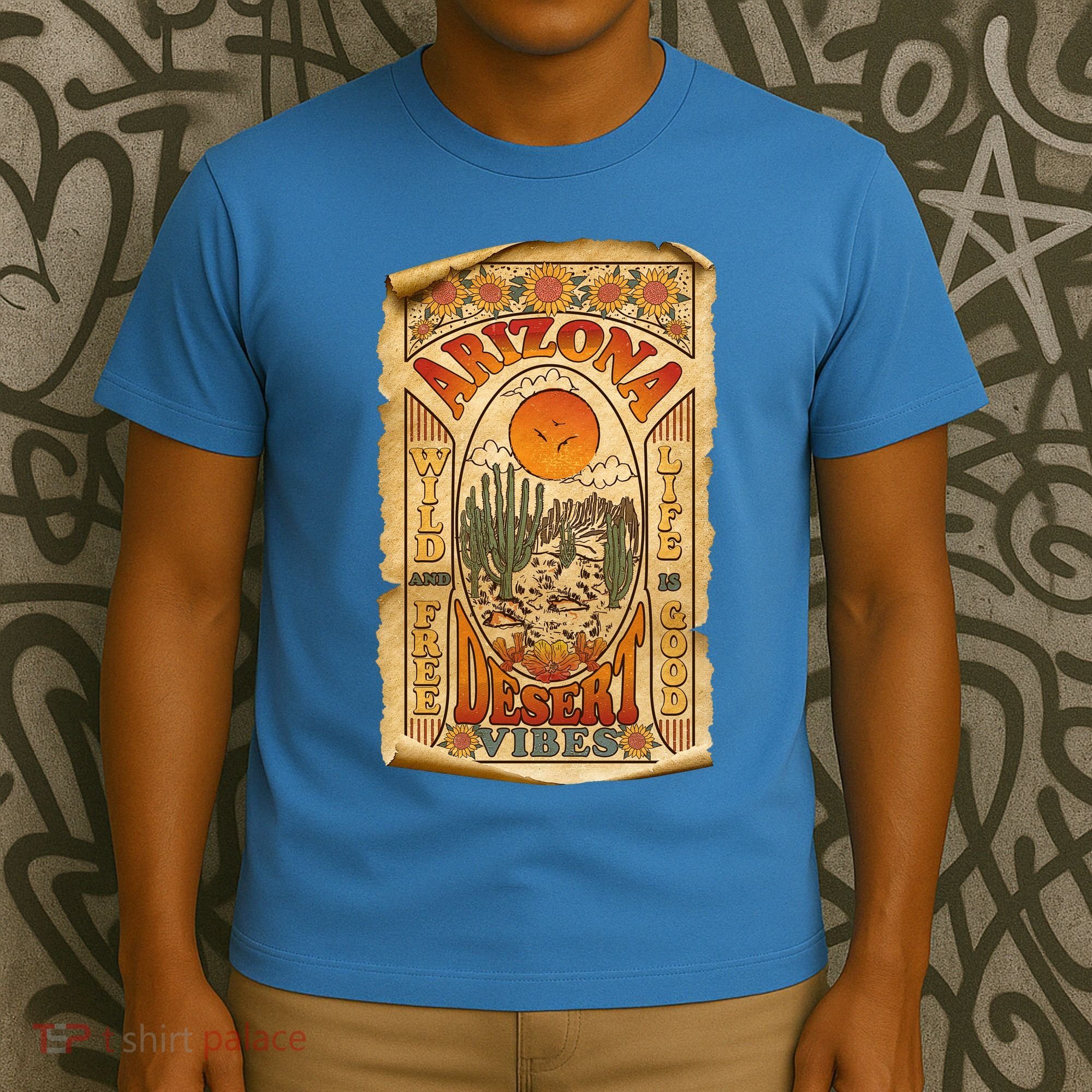 Vintage Retro Arizona Desert Vibes Travel Poster T-Shirt