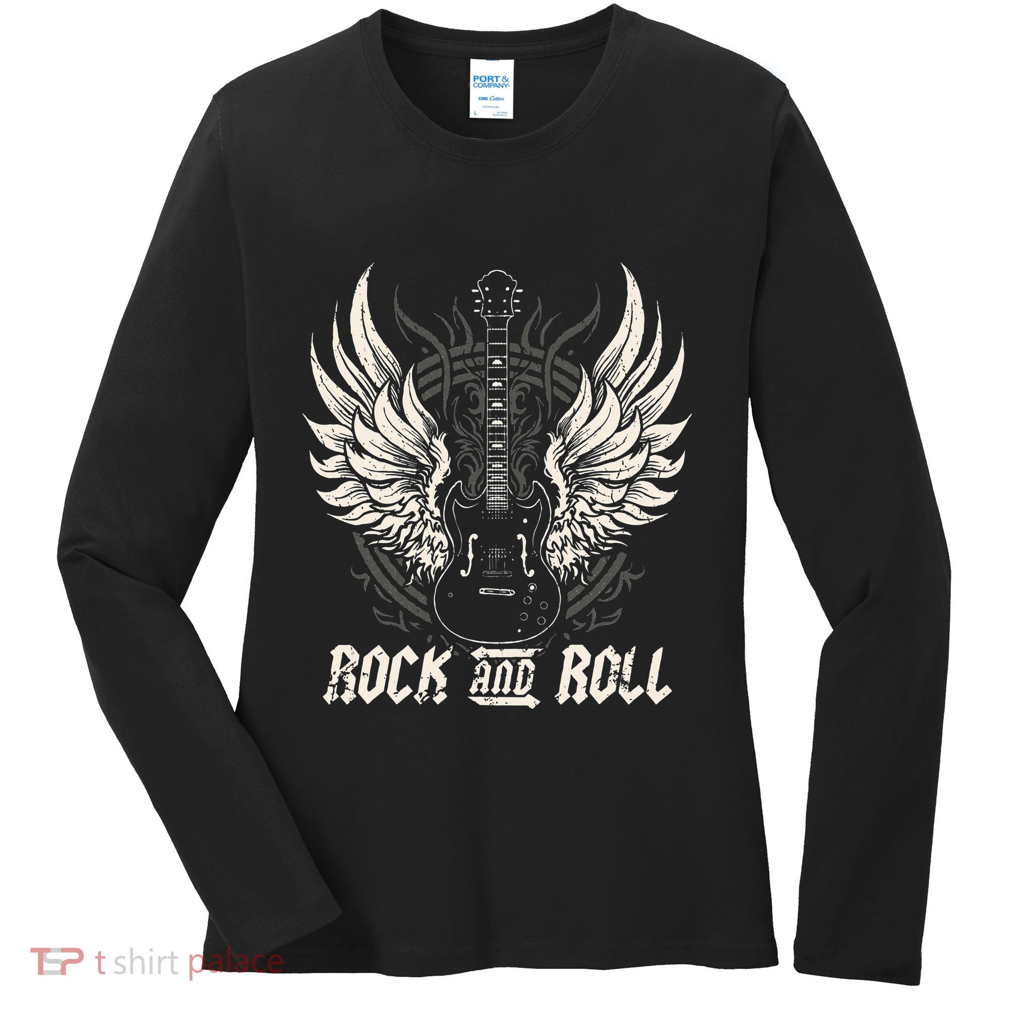 Vintage Rock and Roll Guitar Music Women's Long Sleeve Shirt