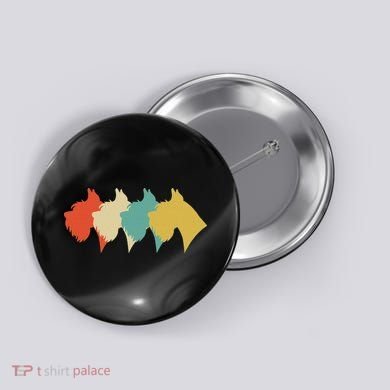 Vintage Retro Art Schnauzer Button