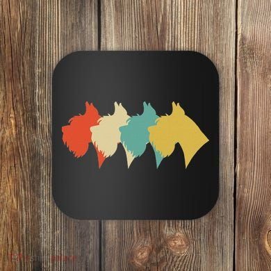 Vintage Retro Art Schnauzer Coaster