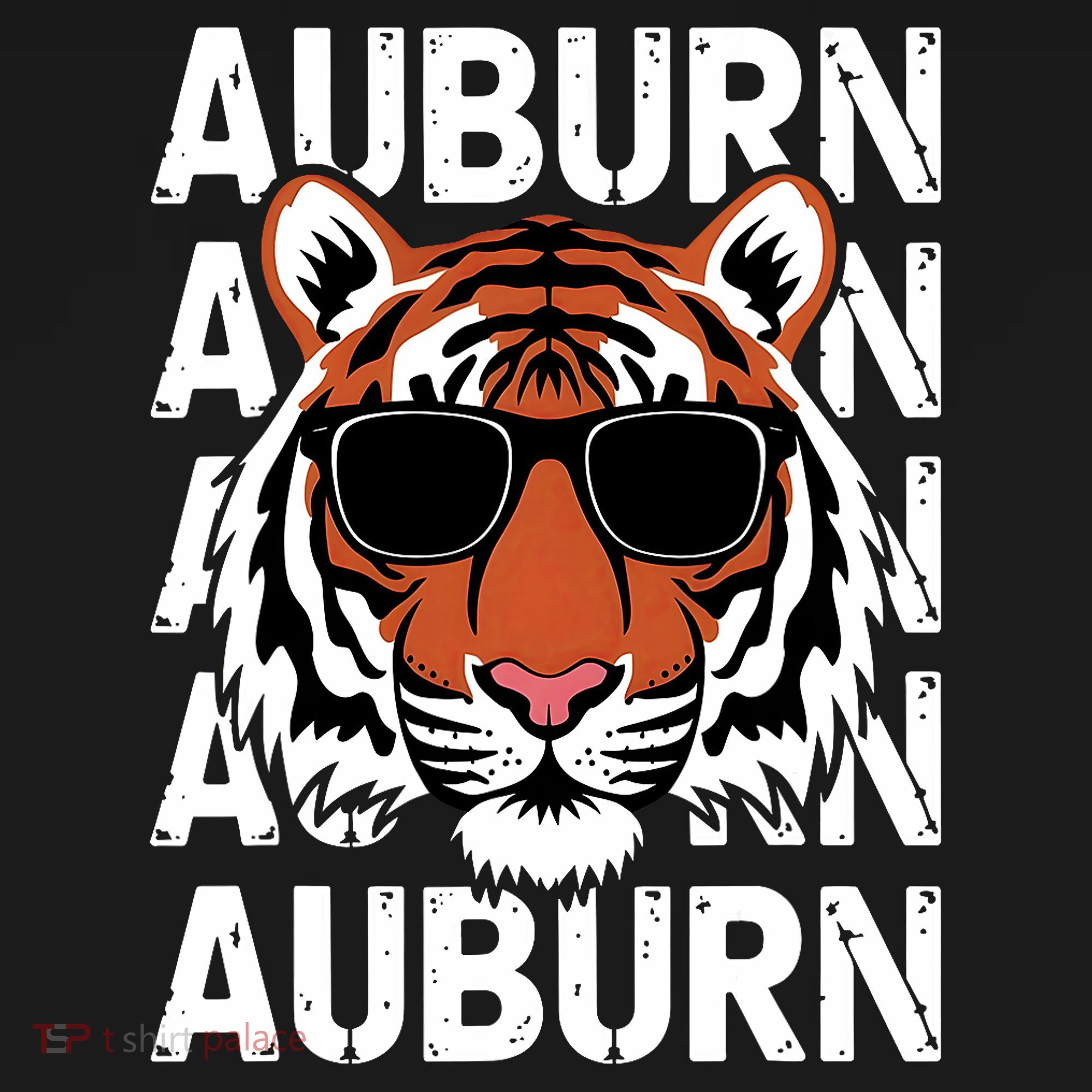 Vintage Retro Auburn Style Classic Tiger With Sunglasses T-Shirt