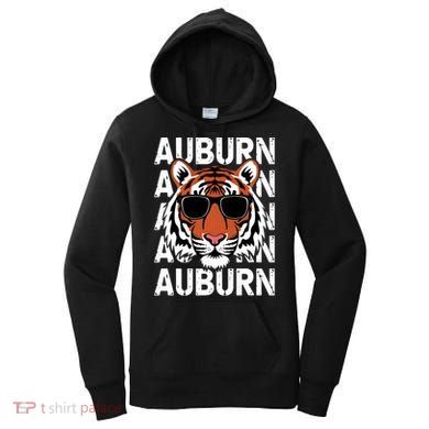 Vintage Retro Auburn Style Classic Tiger With Sunglasses Women's Hoodie