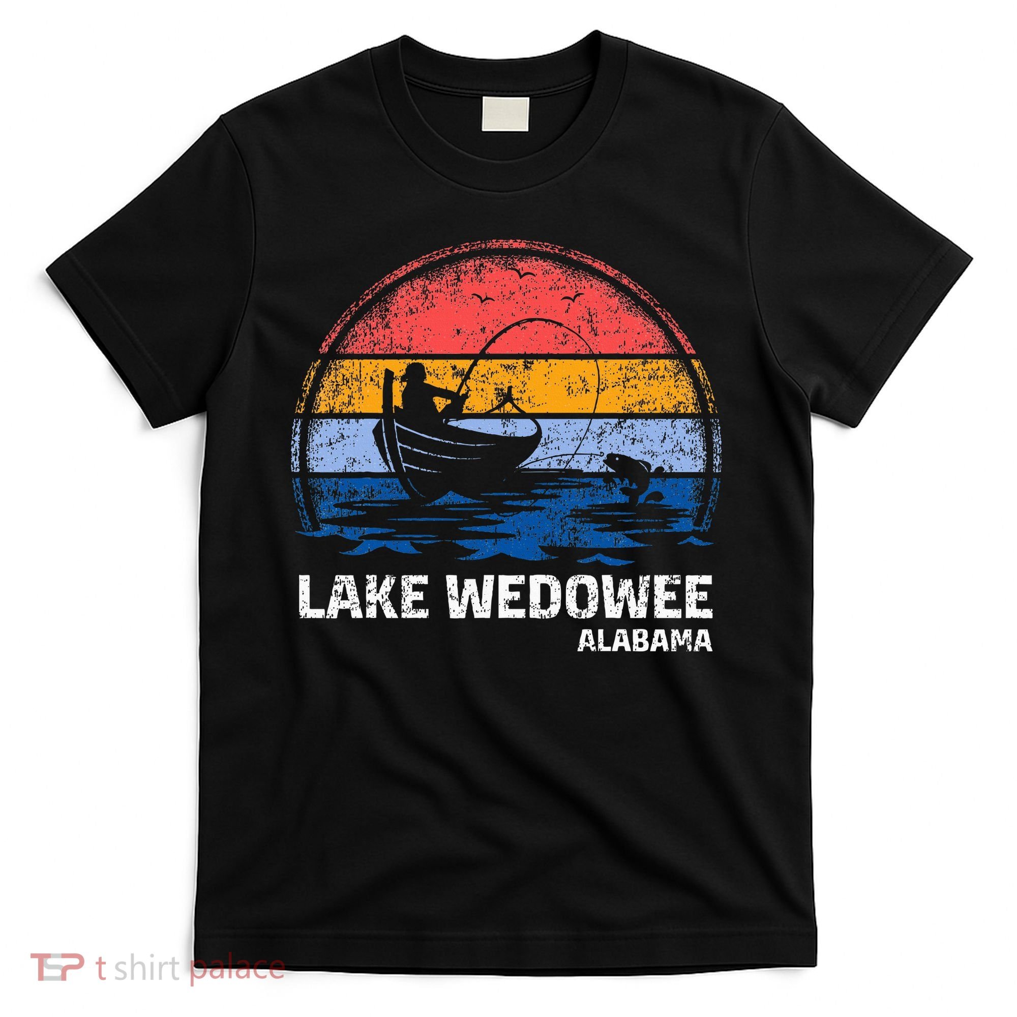 Vintage Retro Alabama Wedowee Lake Summer Fishing T-Shirt