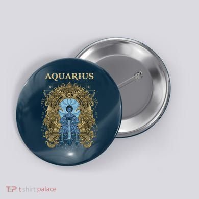 Vintage Retro Aquarius Zodiac Button