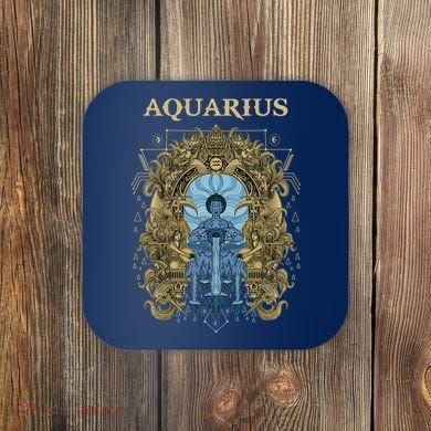 Vintage Retro Aquarius Zodiac Coaster