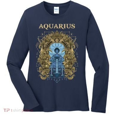 Vintage Retro Aquarius Zodiac Women's Long Sleeve Shirt