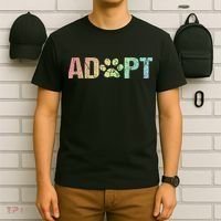 Vintage Rainbow Adopt A Dog Rescue Foster Adoption Month T-Shirt thumb 6