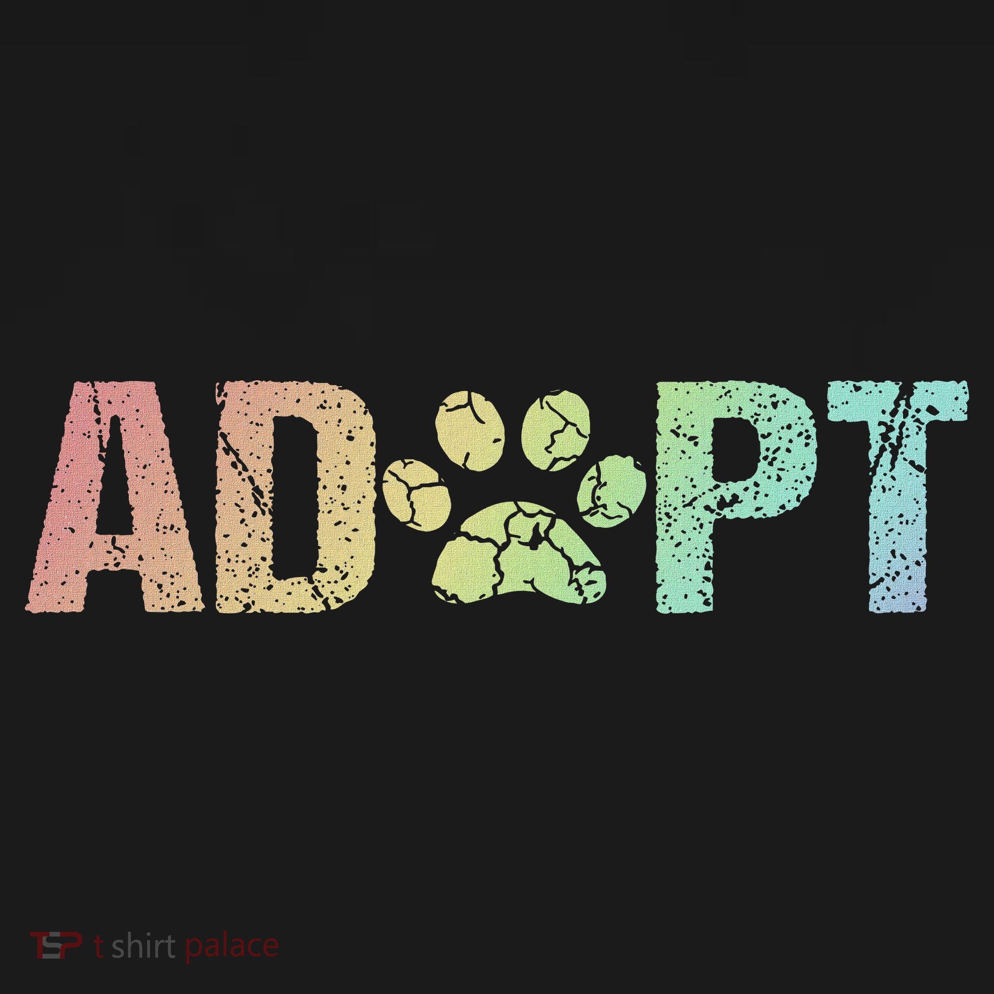 Vintage Rainbow Adopt A Dog Rescue Foster Adoption Month T-Shirt