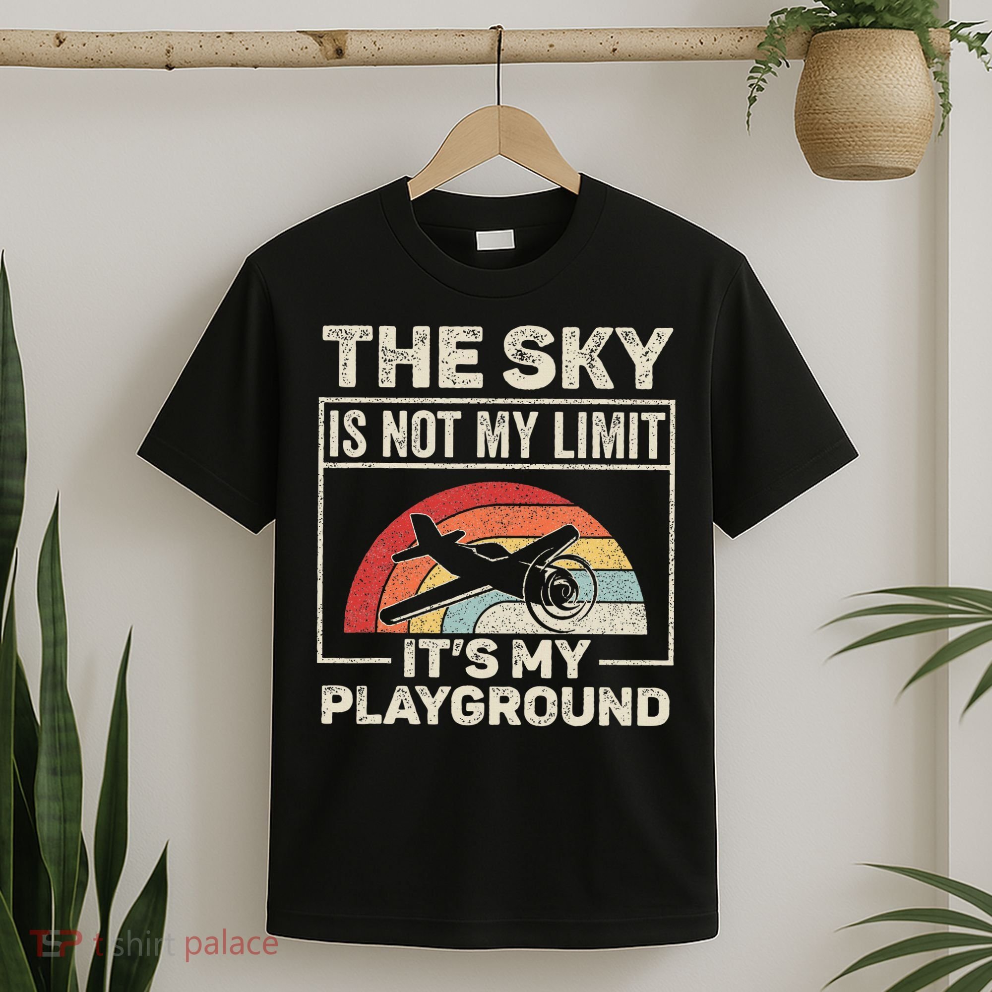 Vintage Retro Airplane Aviation Pilot Aircraft Aeroplane T-Shirt