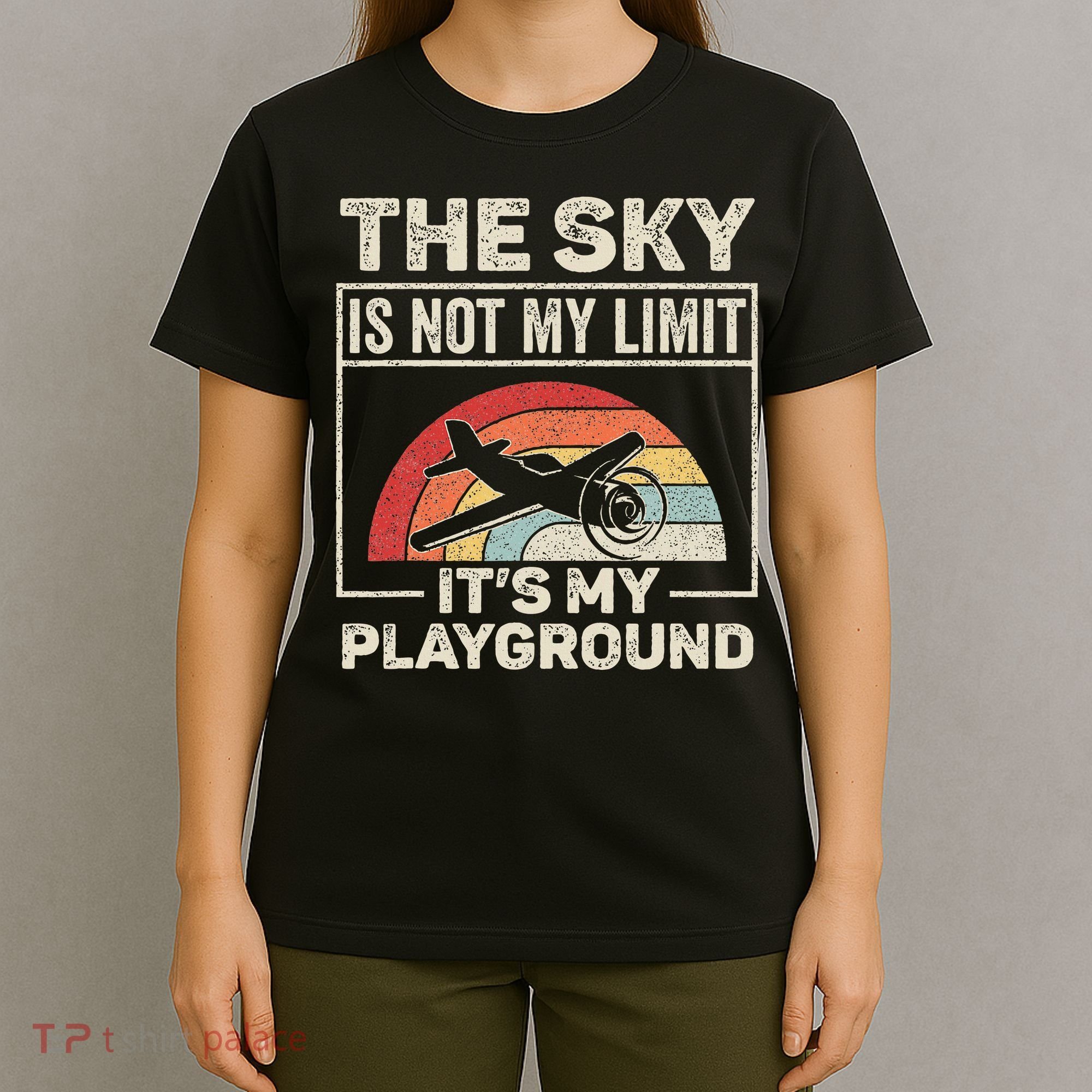 Vintage Retro Airplane Aviation Pilot Aircraft Aeroplane T-Shirt