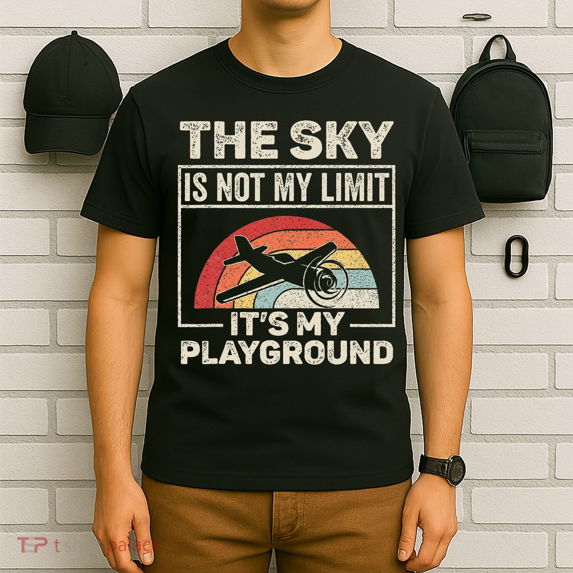 Vintage Retro Airplane Aviation Pilot Aircraft Aeroplane T-Shirt