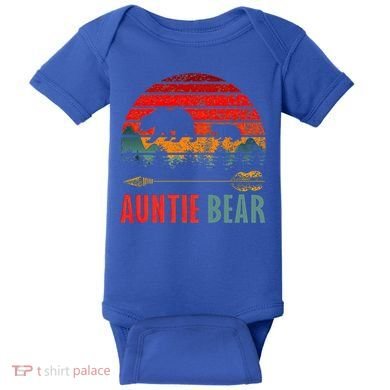 Vintage Retro Auntie Bear Funny Gift Baby Bodysuit