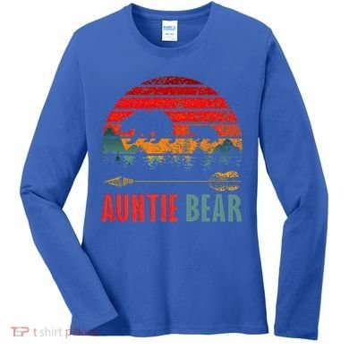 Vintage Retro Auntie Bear Funny Gift Women's Long Sleeve Shirt
