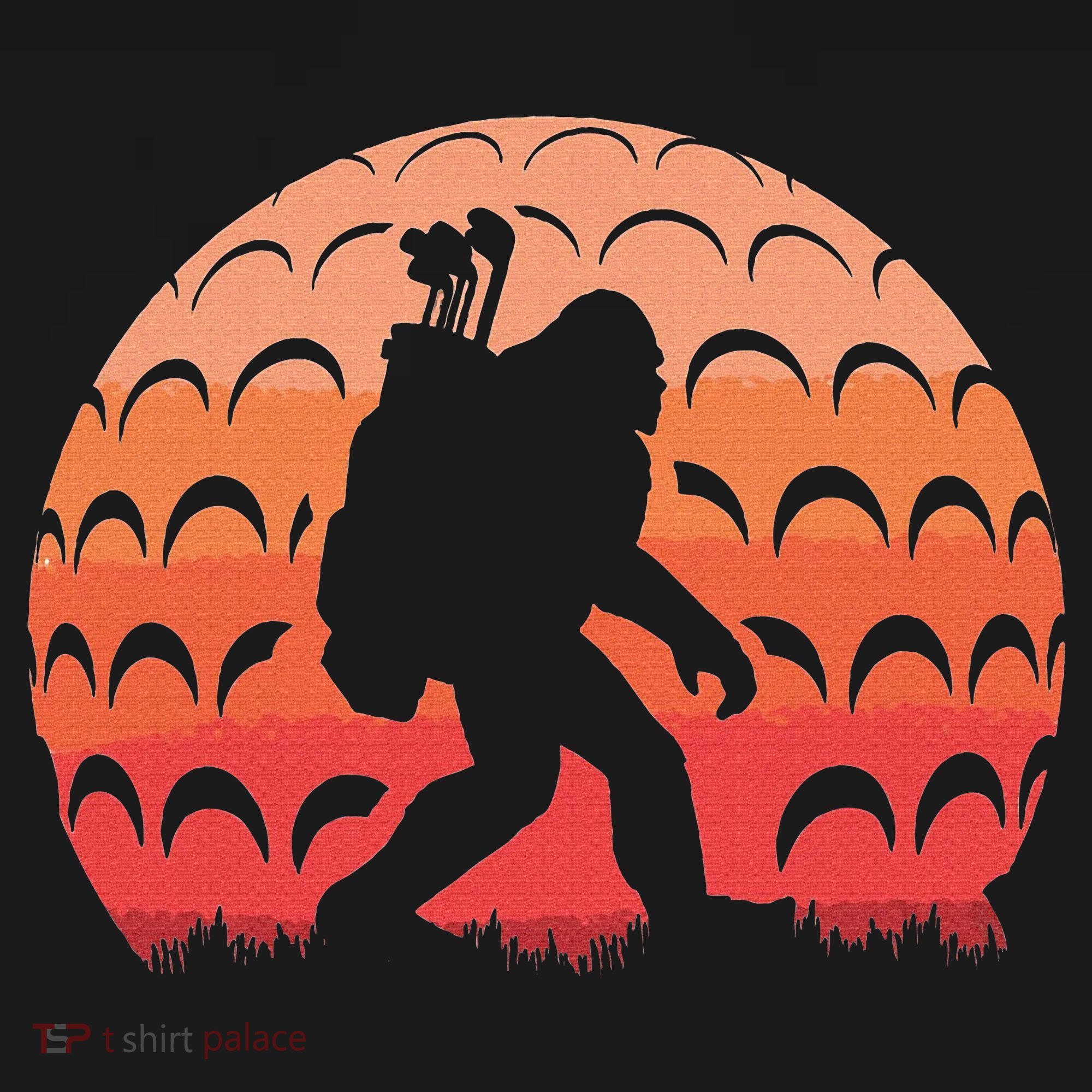 Vintage Retro Bigfoot Golf Golfer Sasquatch T-Shirt