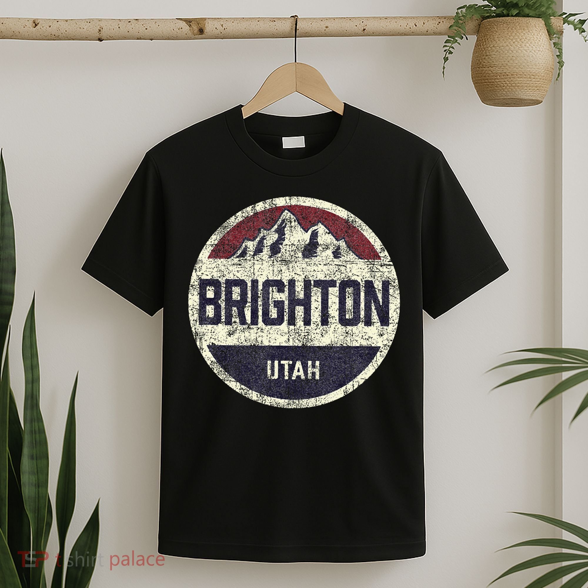 Vintage Retro Brighton Utah Mountain Circle Ski T-Shirt