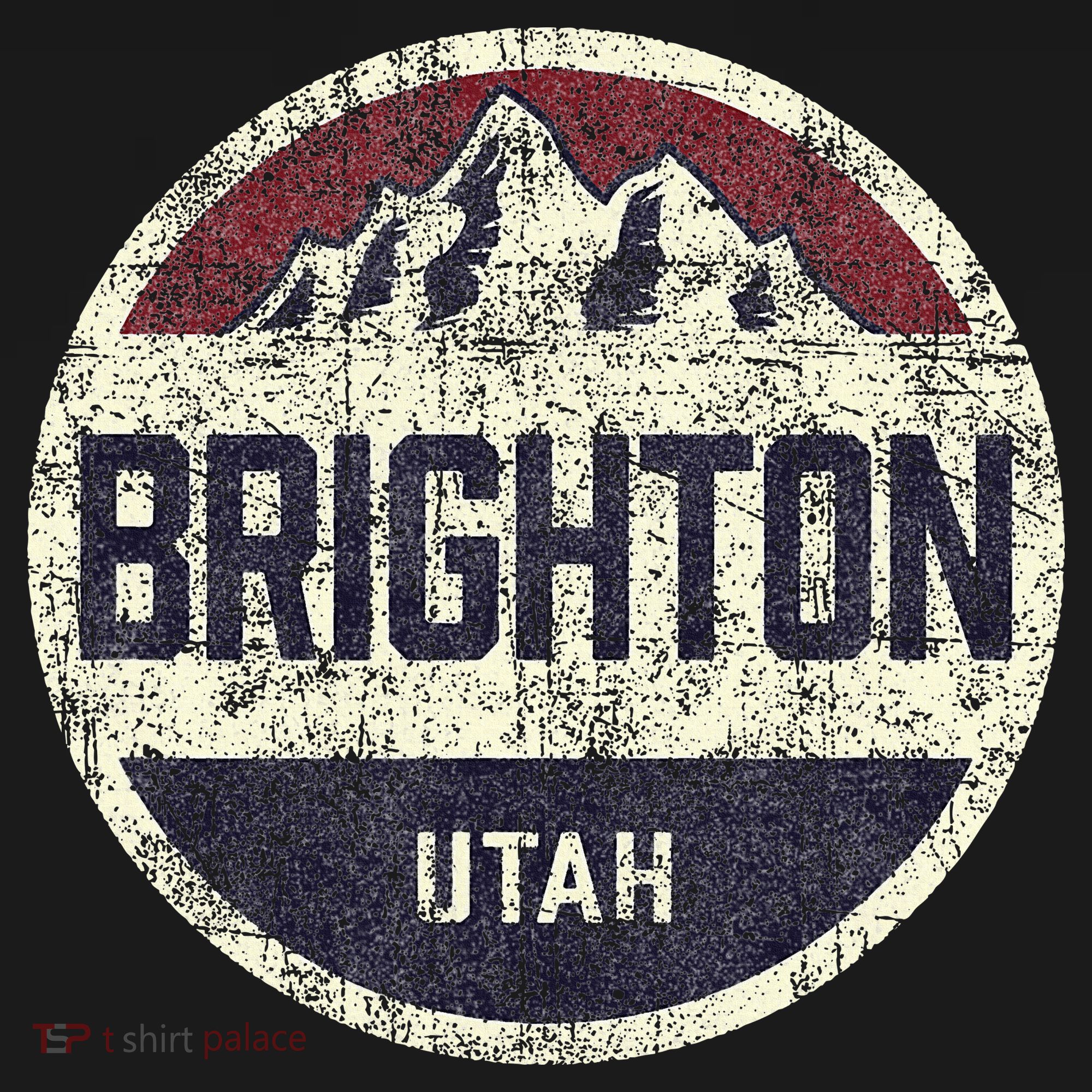 Vintage Retro Brighton Utah Mountain Circle Ski T-Shirt