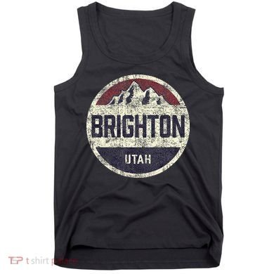 Vintage Retro Brighton Utah Mountain Circle Ski Tank Top