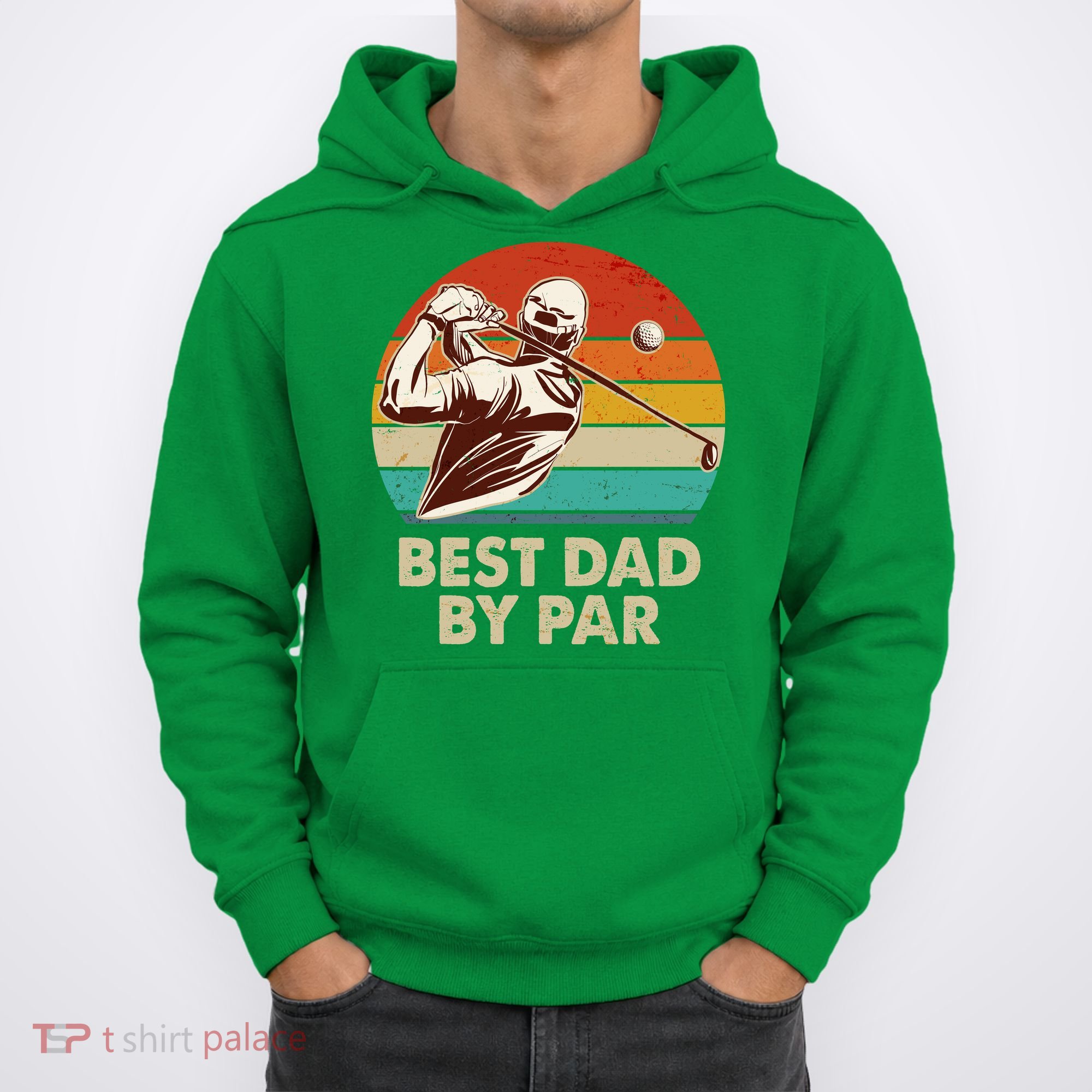 Vintage Retro Best Dad By Par Golfing Fan Hoodie