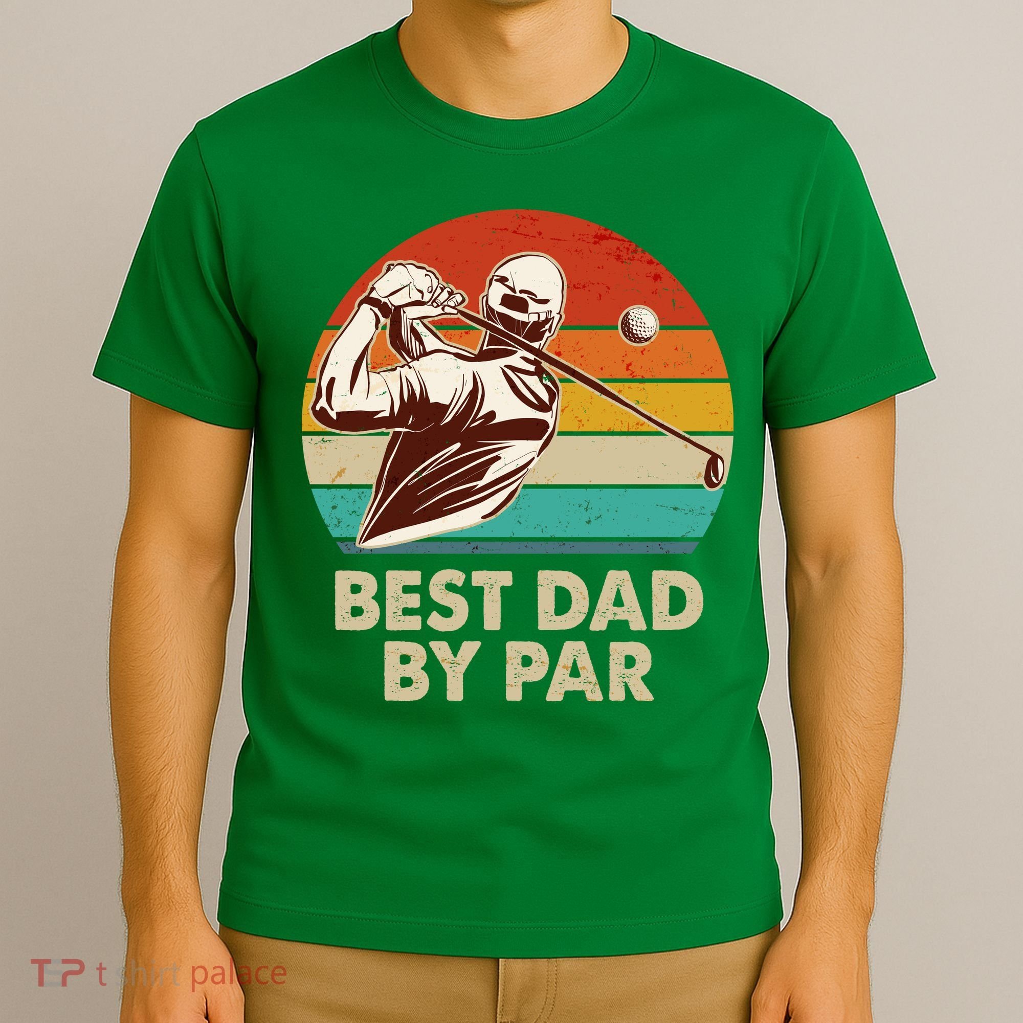 Vintage Retro Best Dad By Par Golfing Fan T-Shirt