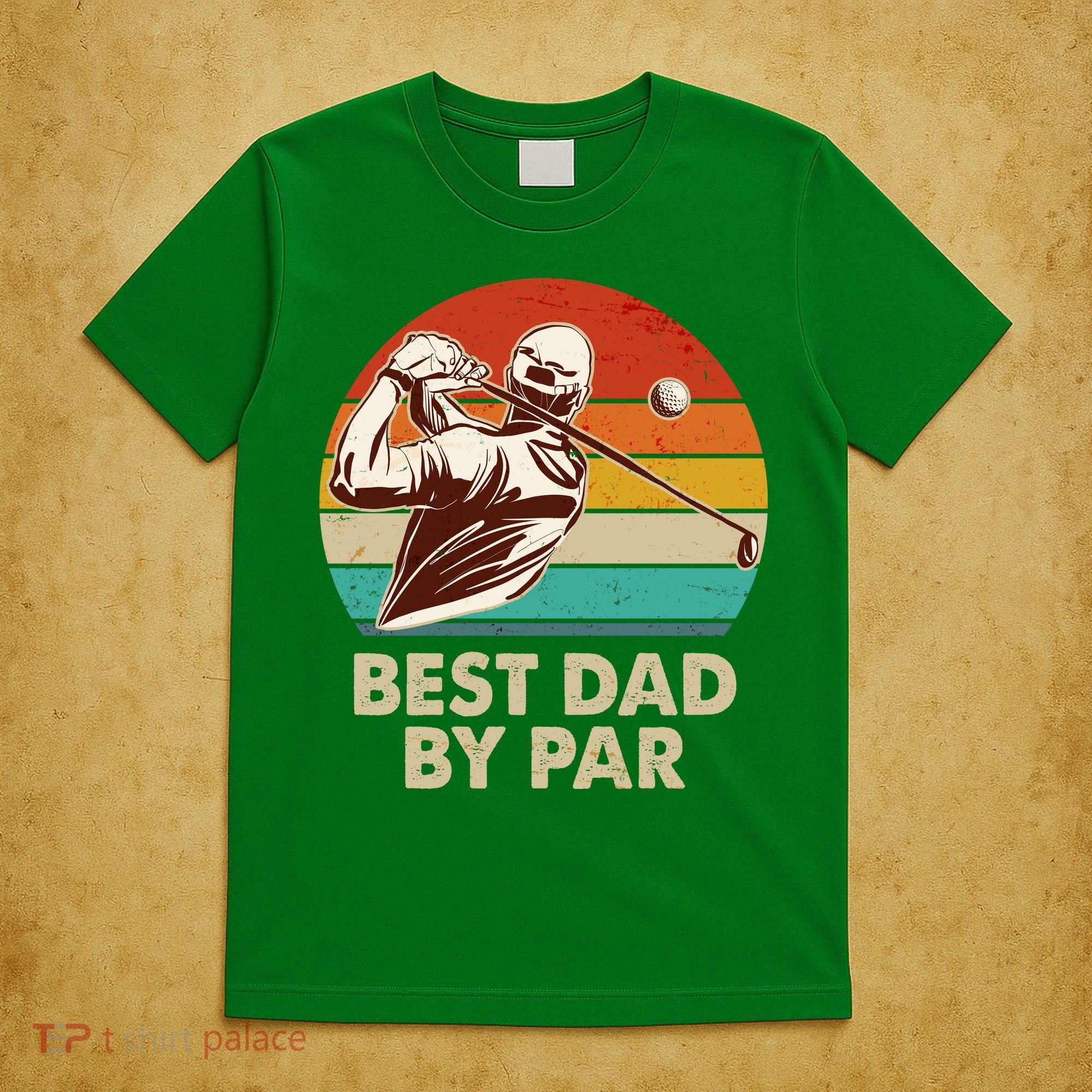 Vintage Retro Best Dad By Par Golfing Fan T-Shirt