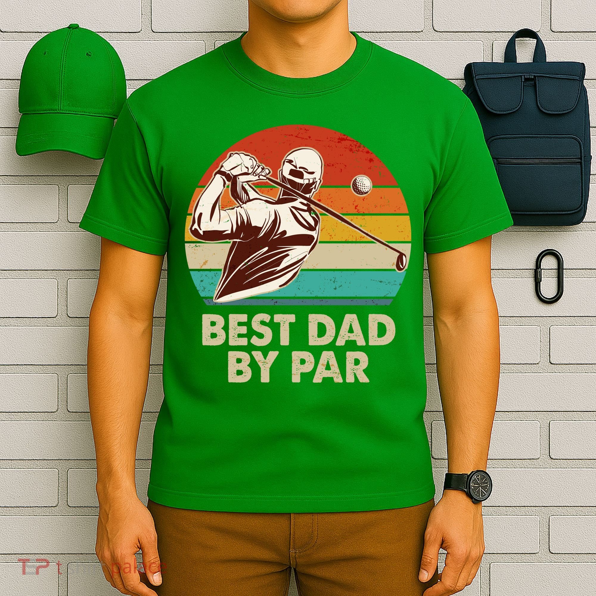 Vintage Retro Best Dad By Par Golfing Fan T-Shirt