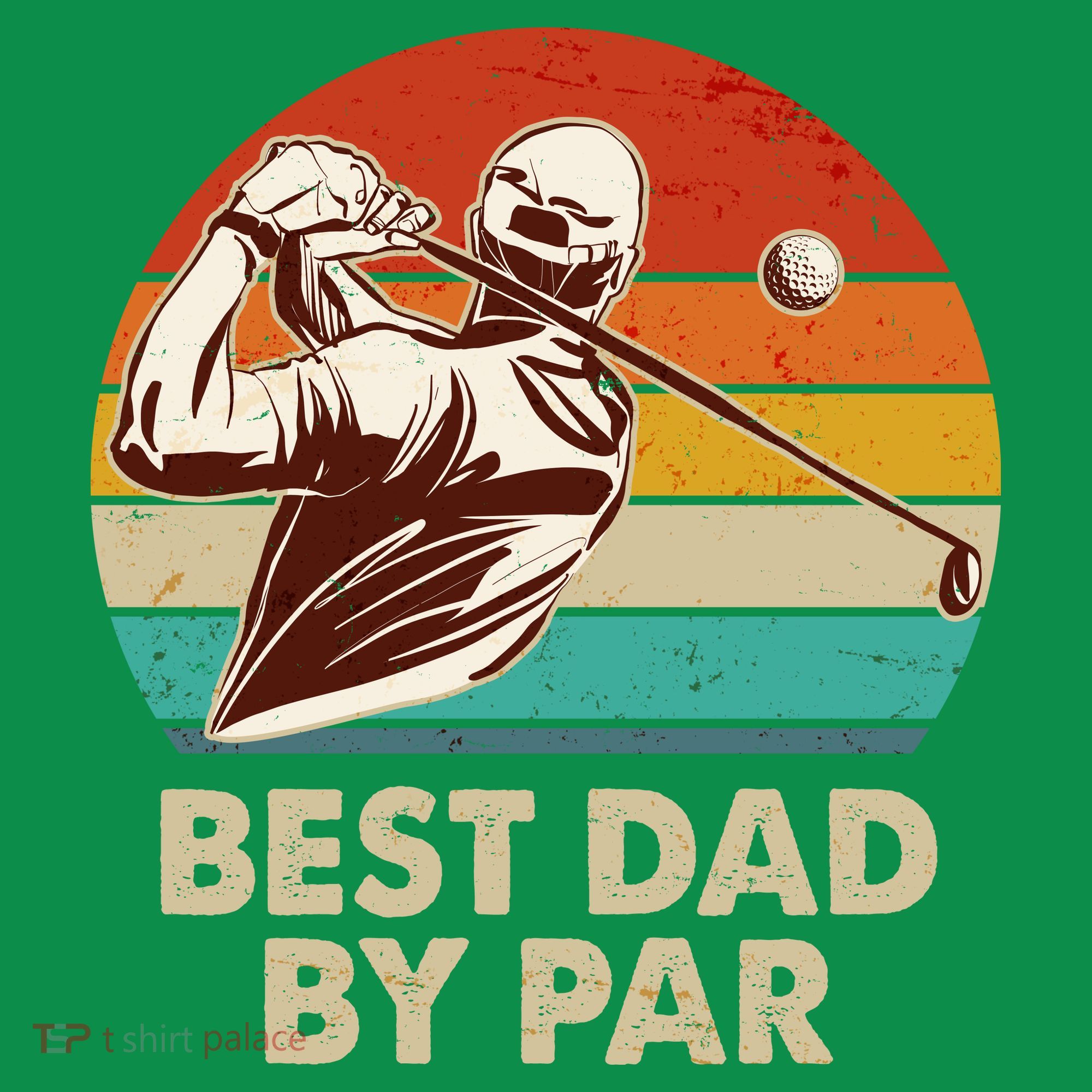 Vintage Retro Best Dad By Par Golfing Fan T-Shirt