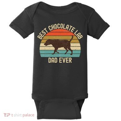 Vintage Retro Best Chocolate Lab Dad Ever Labrador Retriever Baby Bodysuit