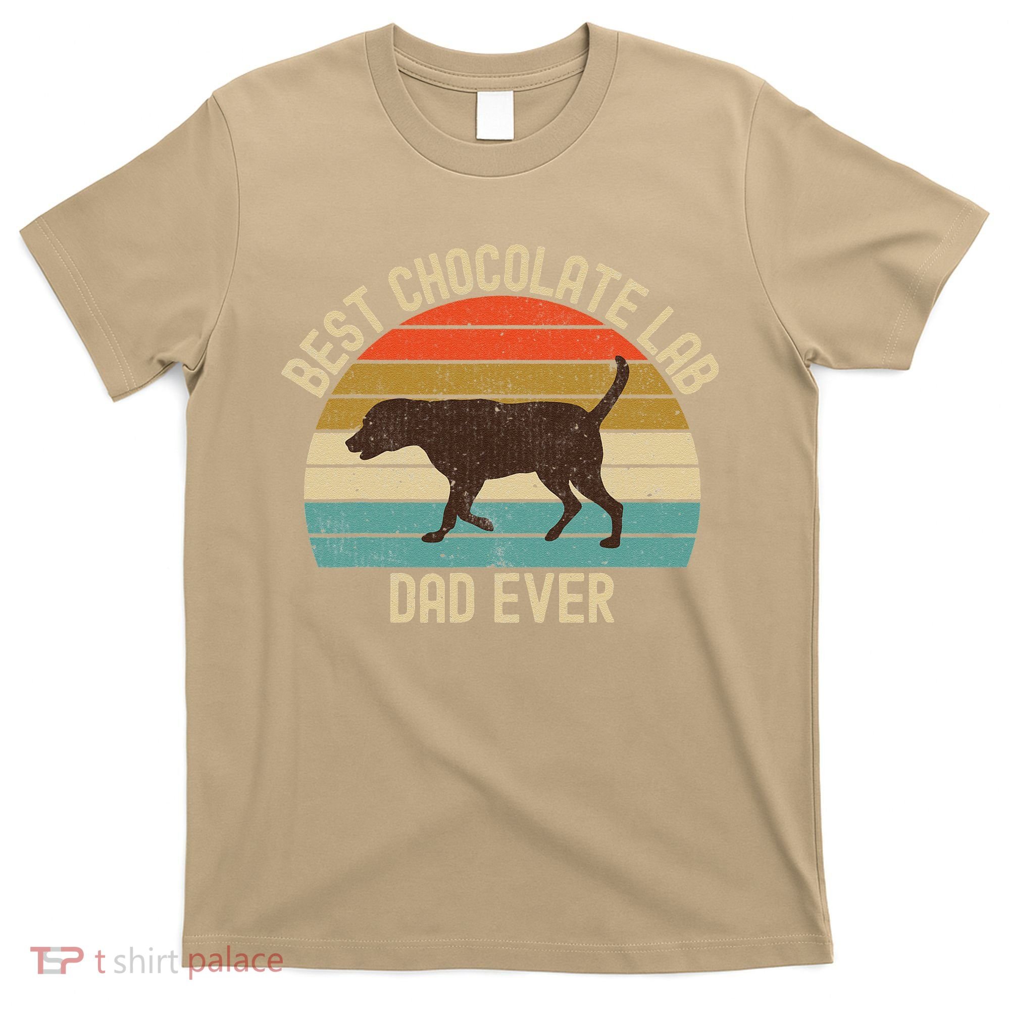 Vintage Retro Best Chocolate Lab Dad Ever Labrador Retriever T-Shirt