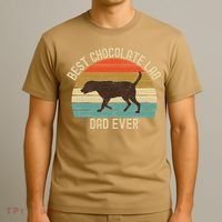 Vintage Retro Best Chocolate Lab Dad Ever Labrador Retriever T-Shirt thumb 3
